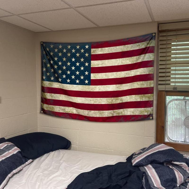 VIKAMA Vintage USA American Flag Tapestry Wall Hanging HighQuality Flag Poster Wall Decor for Dorm College Living Room Bedroom