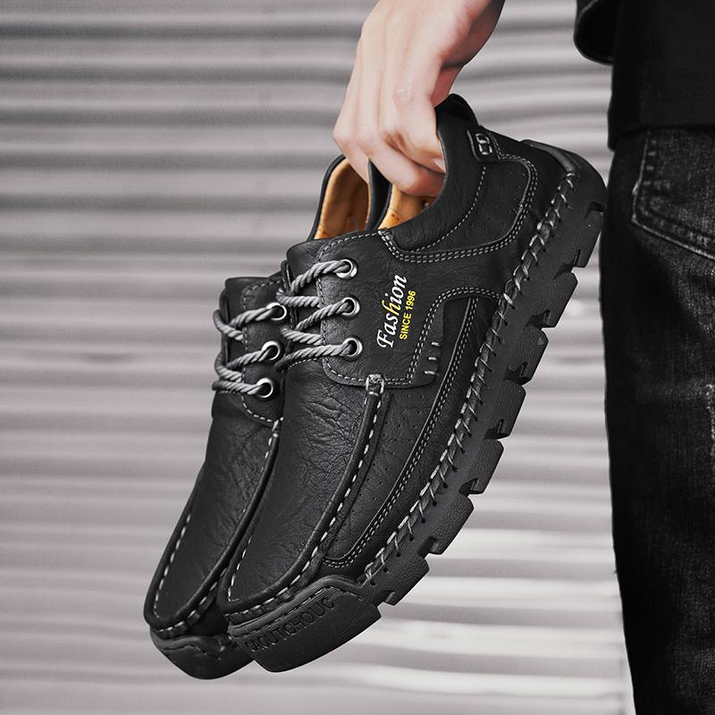 Fashion Adults Men's Casual Leather Shoes Non-Slip Summer Men's Sneakers Original Comfortable ManHiking Shoes on Sale Treking Footwear