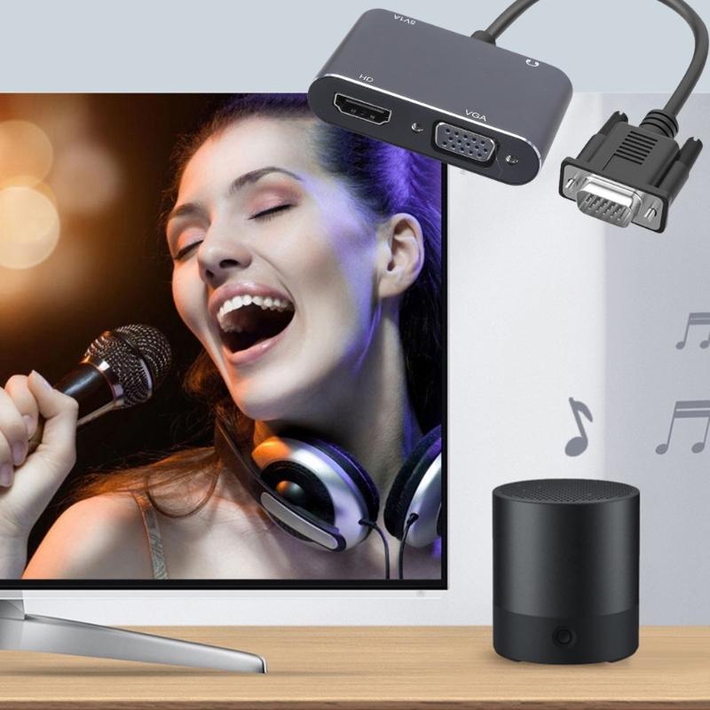 Tragbarer VGA-Buchse auf VGA-Stecker Adapter Unterstützt 1080P Video und Ton Synchronisation für Computer Desktops