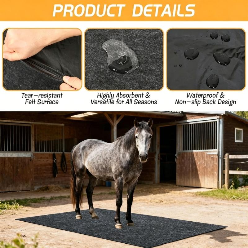 Waterproof Felt Stable Mat Nonslip Horse Floor Stable Mat Light weight Horse Stall Pad Easy To Clean for Floor Surfaces