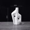 Abstract Art Geometric Ceramic Vase, Black and White Irregular Flower Ware, Living Room, Office, Hall Countertop Decoration