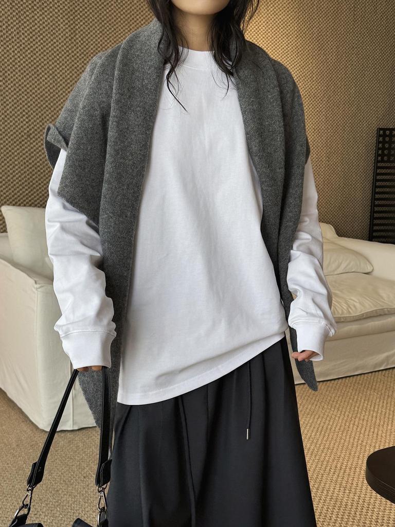 Xu Man Early Spring Korean Style Round Neck Long Sleeve Loose-Fit T-Shirt for Women