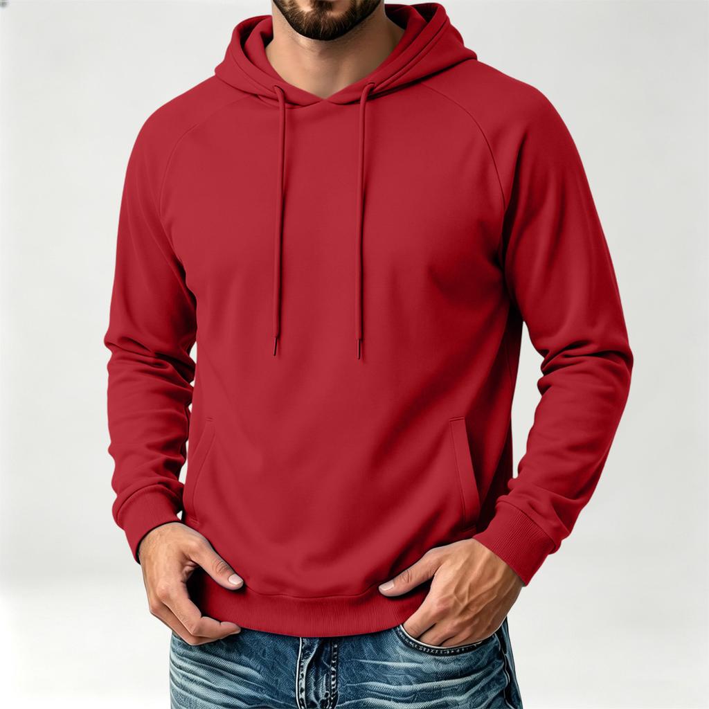 Stijlvolle Heren Hoodie met Raglanmouwen, Lange Mouwen, Casual Pullover Sweatshirt voor Dagelijks Gebruik