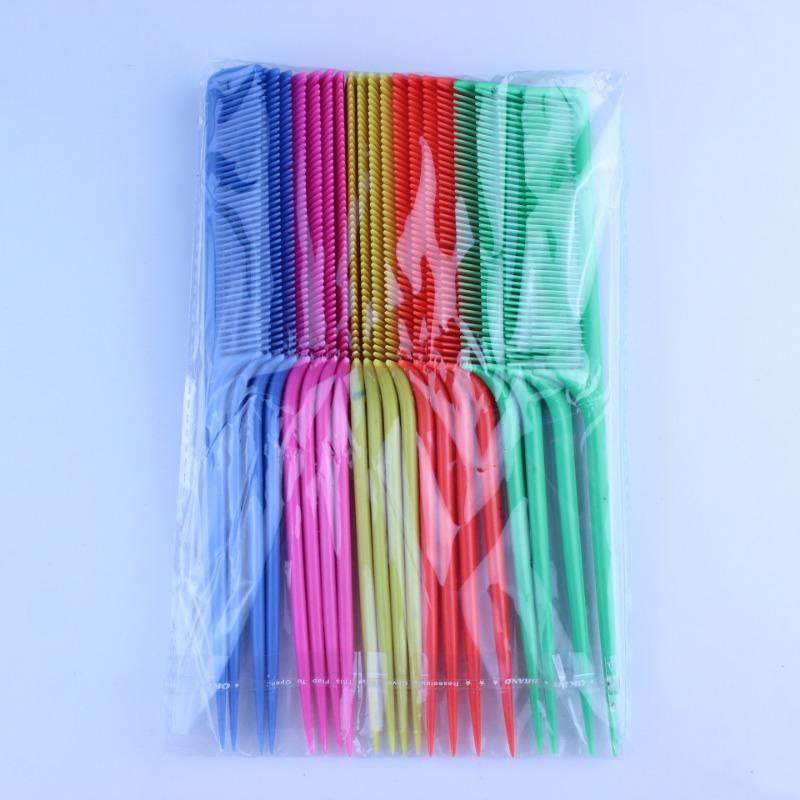 10 STÜCKE Tragbarer Zufallsfarbe Haarkamm Salonbürste Styling Friseur Schwanz Plastikkamm Set Mit Dünnem Und Langem Griff
