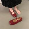 Fashion Bailamos Autumn Women Flats Fashion Square Toe Shallow Ladies Dress Mary Jane Shoes Soft Flat Heel Casual Ballerinas Shoes
