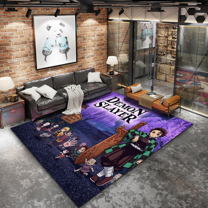 Demon Slayer Teppe Teppe For Stue Soverom Hjem Sofa Dekorasjon Barn Lek Sklisikker Gulvmatte