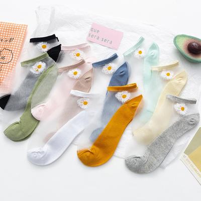 1 Pairs Breathable Thin Socks Women Girls Summer Flower Socks Style Lace Short Sock Antiskid Invisible Ankle Socks