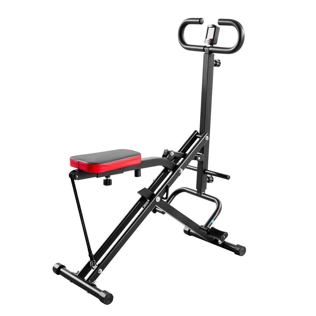 Squat Machine, Deep Squat Rowing Machine for Home, Easy Setup & Foldable Exercise Equipment, Glute Trainer Machine with 2 High-Strength Resistance