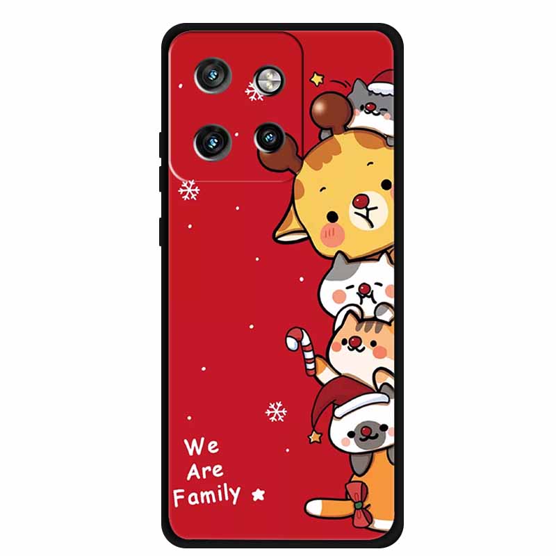 Christmas Cover For Motorola Moto G75 5G Black Silicone Cases TPU Santa Claus Christmas Tree Cover Deer For Moto G75 5G TPU case