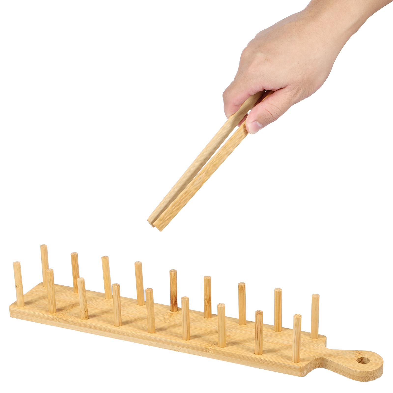 

Bamboo Taco Tray with Tong Rectangular Taco Holder Holds Potato Chips Corn Roll Rack Tortilla Burritos Shelf for Home Kitchen