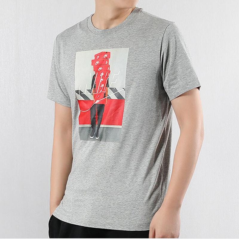 Nike Ftwr Pack 2 Shoebox Print Casual Sport Short Sleeve T-Shirt Men Tops Grey BQ0069-063