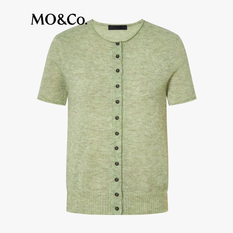 MO&Co. Lightweight Crew Neck Knit Cardigan