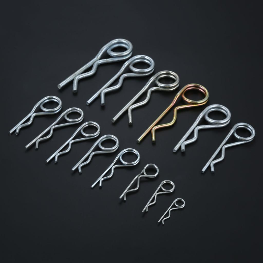 DRELD 20/10/5/2/1pcs Steel Double Ring Cotter Pins Double Coil R Clip Retaining Cotter Hair Pins for Trailer Stroller Cargo Boat