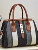 2024 Plaid Color-Block Women's Crossbody Handbag - Imitation Woven, Large Capacity, Fashion Forward