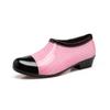 Fashion Fashion Low PVC Rain Shoes Women Student All Seasons 3cm Square Heel Water-Proof Shoes Ladies Outdoor All-Match Cozy Slip-Ons