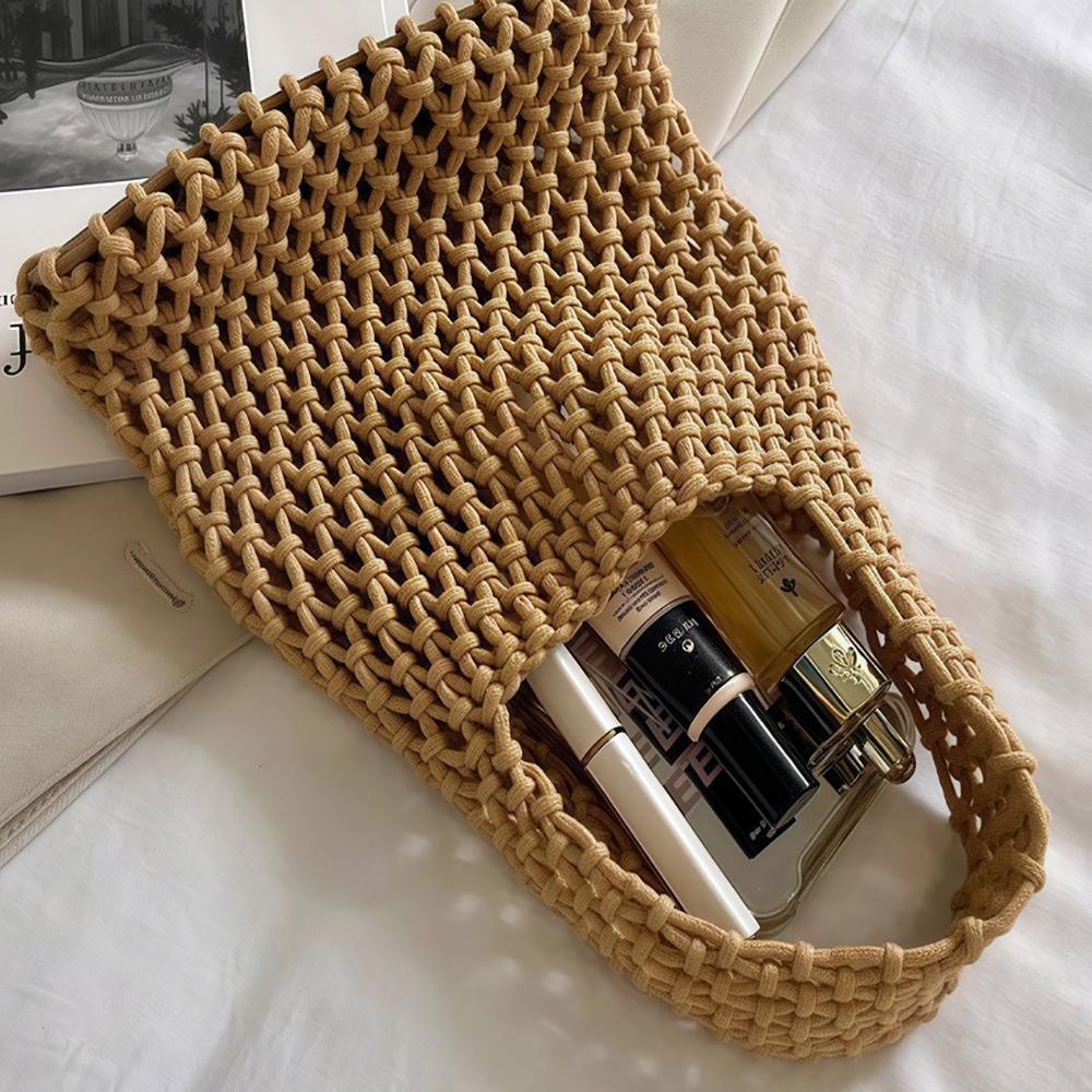 Handbag, fishing net bag, multi-functional leisure travel solid color beach bag, suitable for vacation and travel.zwq