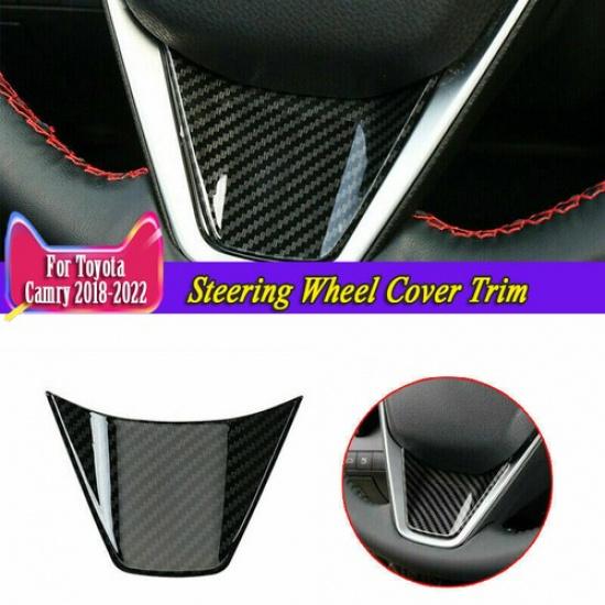 Fit For Toyota Camry 2018 -2023 Carbon Fiber Style ABS Steering Wheel Cover Trim