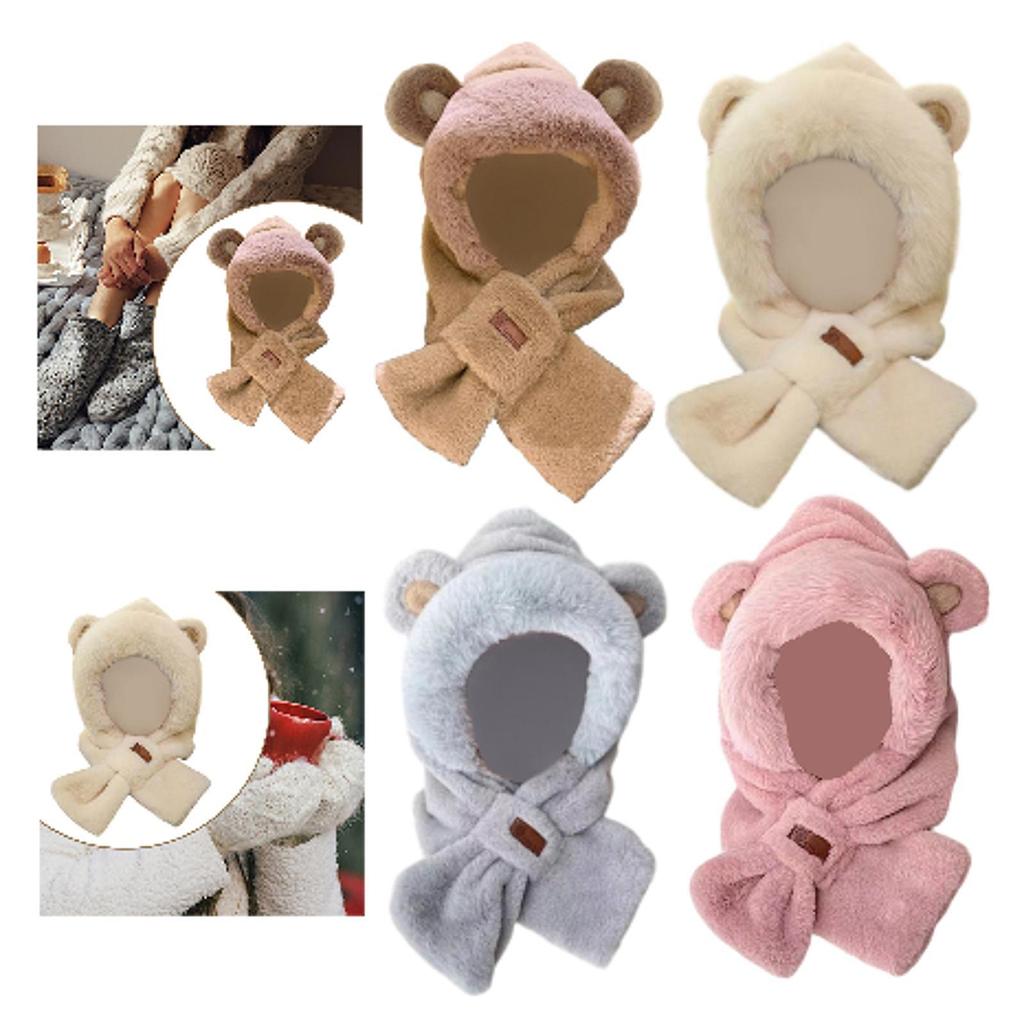 Winter Hat Scarf Set Casual Beanie Comfortable Adorable Plush Animals Hat for Birthday Gift Outdoor Sports Cosplay Parties