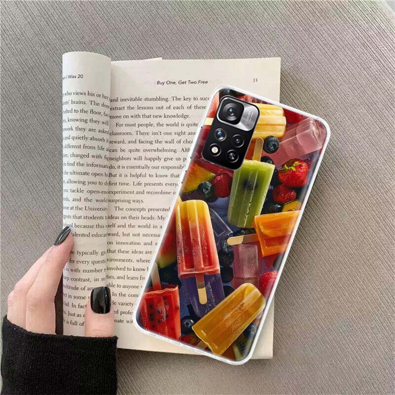 Colorful Ice Cream and Popsicles Phone Case For Redmi Note 13 12 Pro Plus 14 15 Pro 5G 11 11T 11E 11S 10 Pro 10S 9 9S Cover Cell