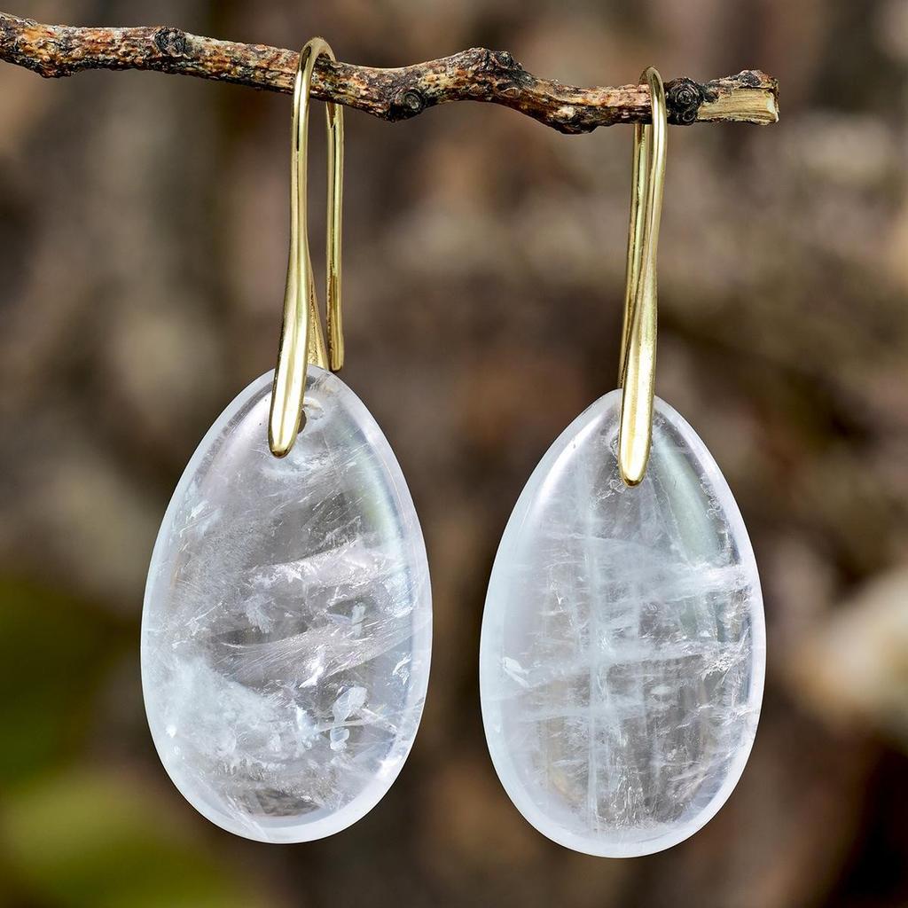 Natural Stone Water Drop Earrings for Women - Citrine and Lapis Lazuli Dangles, Stylish European and American Design, In Stock.