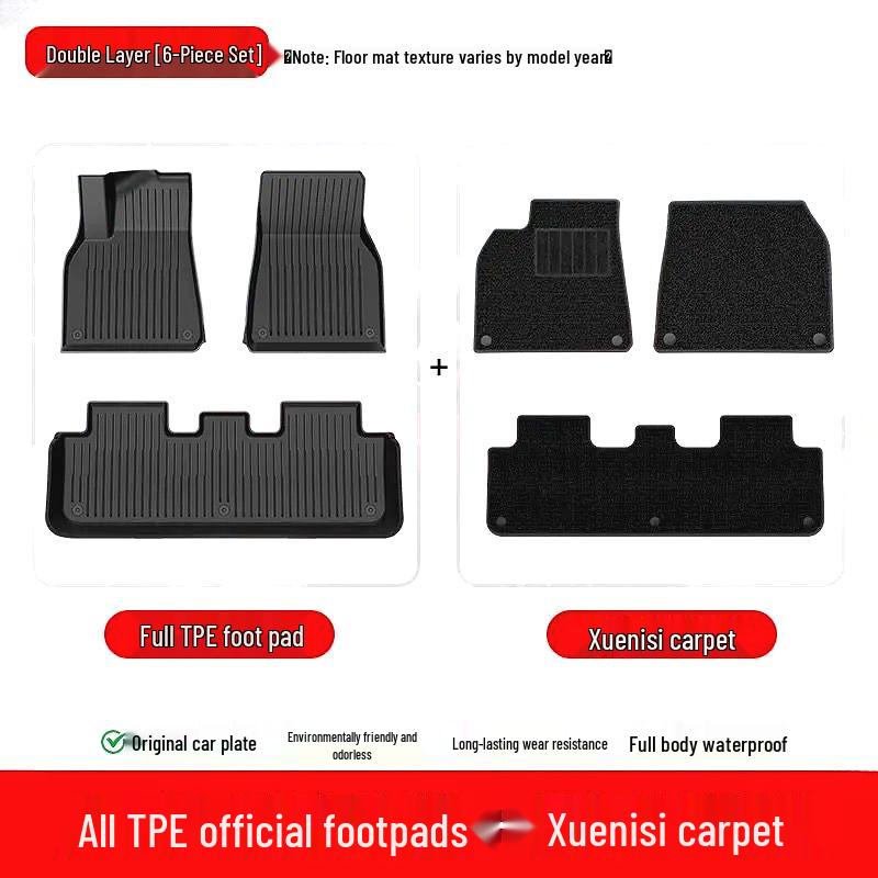 Tesla Model Y/3 Refresh TPE Full Coverage Floor Mats - Car Modification Accessories