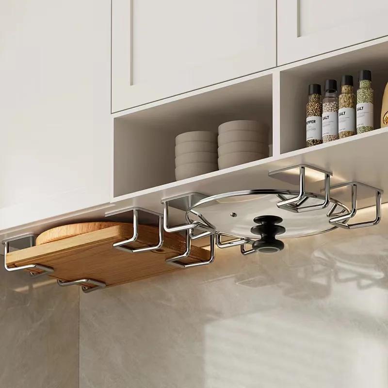 1pcs Kitchen Sponges Holder Stainless Steel Sink Sponges Drain Drying Rack Self Adhesive Storage Holder Hooks Bathroom Organizer