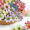 10Pcs 10cm Artificial Daisy Flower Head Fake Flower Home Room Decor Wedding Decoration DIY Garland Bouquet Christmas Accessories