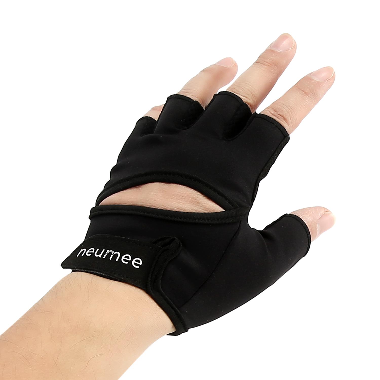 TOPKO Stocked Half-finger Fitness Gloves Weightlifting Fitness Gloves for Gym S чёрный