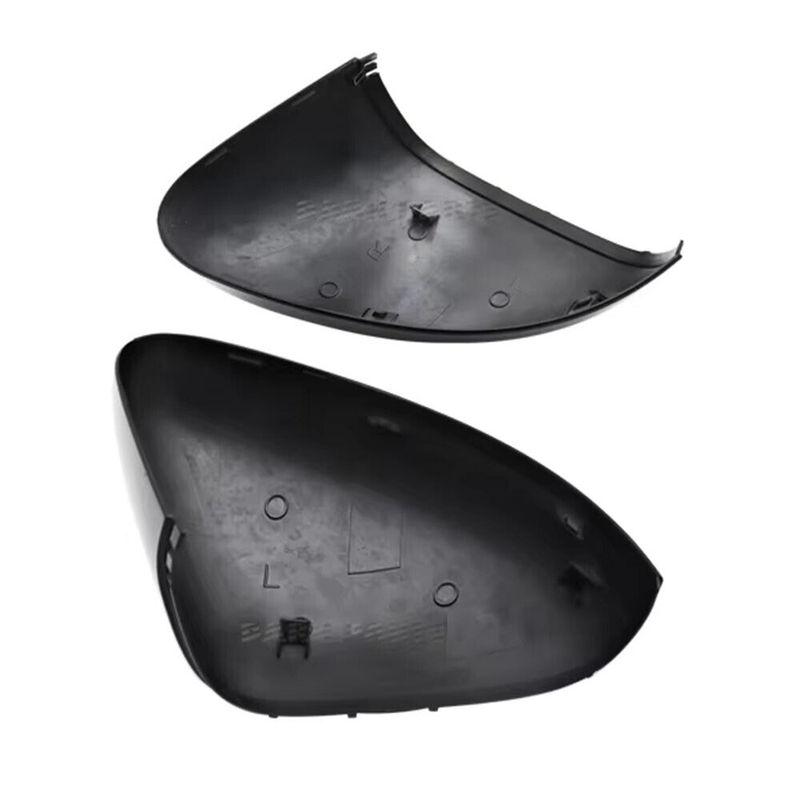 For Ford Fiesta MK8 2018-2024 2x Car Replacement Rearview Side Mirror Cover Wing Cap Exterior Door Rear View Case Trim Black