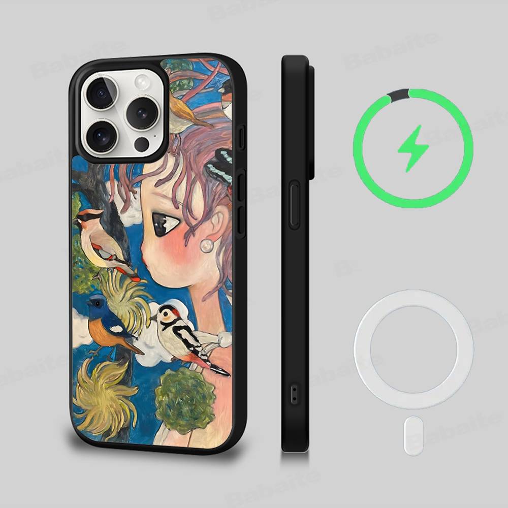 Aya Takano Paintings For Magsafe Magnetic Phone Case For IPhone 17 16 15 14 13 12 11 Plus Pro Max PC+TPU Cover