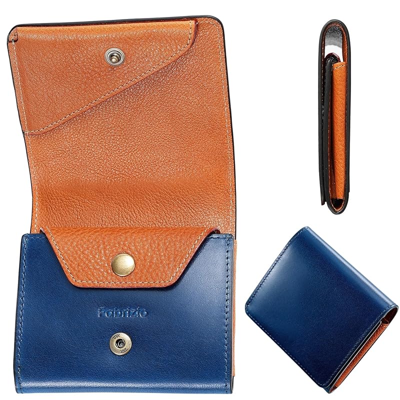 

[Fabrizio] wallet men s ladies bifold coin purse mini wallet small thin compact soft easy to use italian leather Made by top leather craftsmen genuine