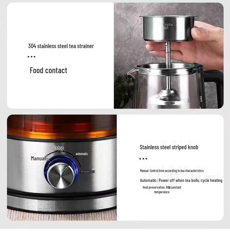 High-Capacity Electric Steam Tea Kettle for Home & Office - Ideal for Brewing Black Tea