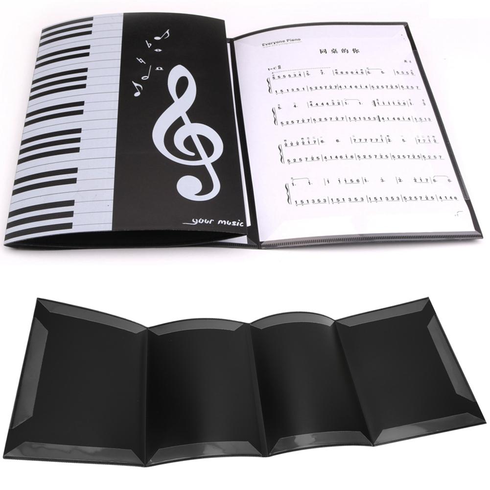 Music Score Folder A4 Sized 4 Pages Music Themed Piano Score Folder for Pianist
