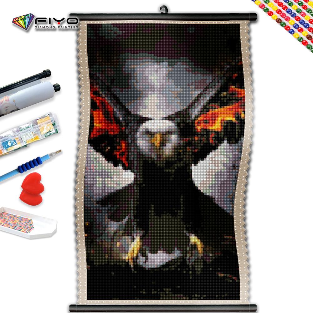 

5D DIY Рамка Алмазная картина Пламя Орел Полный квадратный круглый вышивка Животное Мозаика Горный хрусталь Фотографии Настенный декор