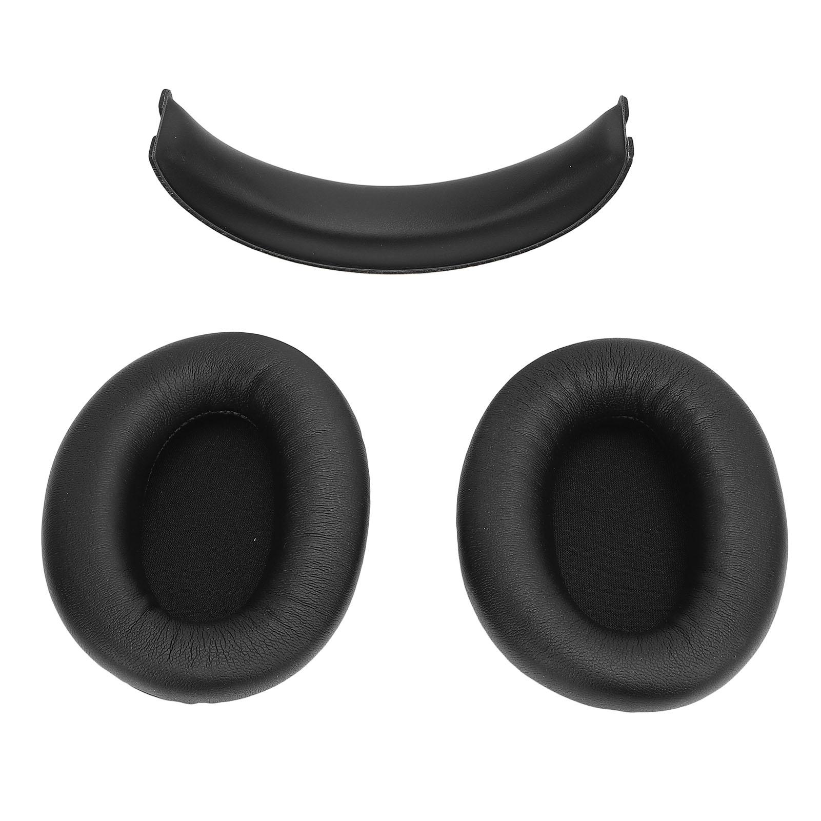 

Earpads and Headband Pad Protein Leather Memory Foam Ear Cushions and Headband Pad Kit for W800BT Plus Earphone Black чорний