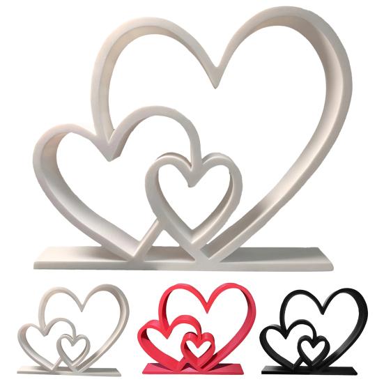Heart Sculpture 3D Printed Plastic Love Heart Figurine for Wedding Anniversary Couples Gift Modern Heart Statue