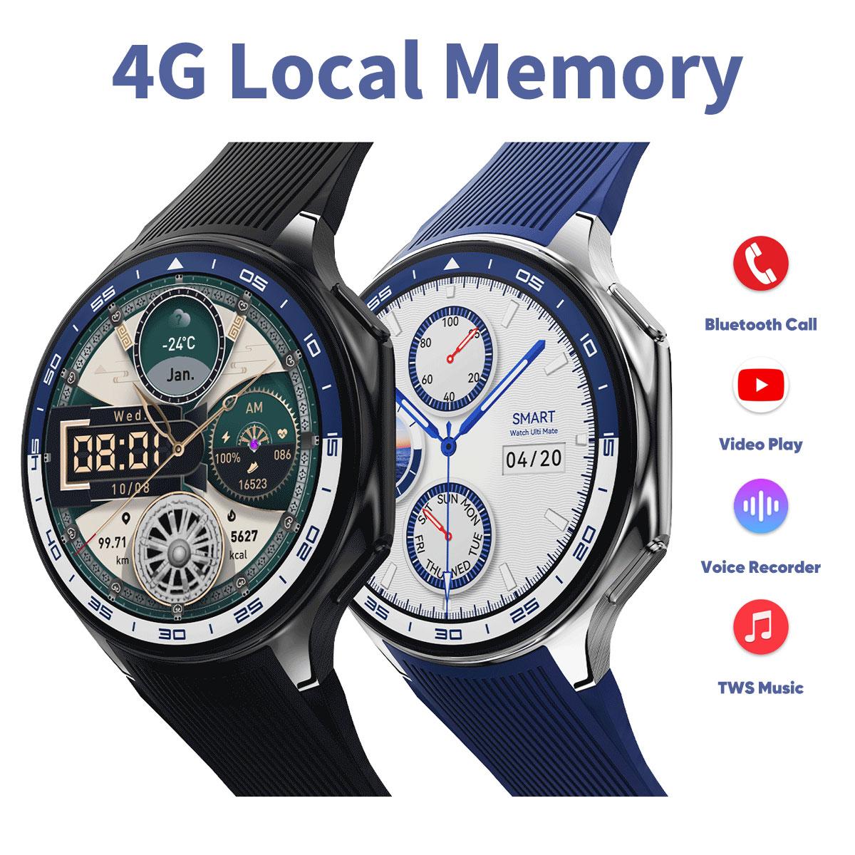 

SACOSDING 2024 Новые умные часы для мужчин с памятью 4G, локальный музыкальный плеер, 1,43-дюймовый AMOLED-экран, Bluetooth-вызов, спортивные мужские умные часы для Android iOS Hauwei