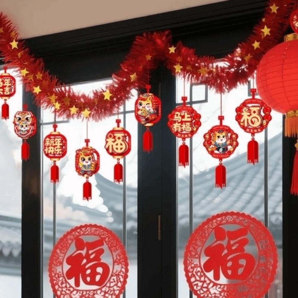 Chinese Style Horse Year Hanging Decorations 2M Lunar New Year Ornament  Bedroom Ceiling