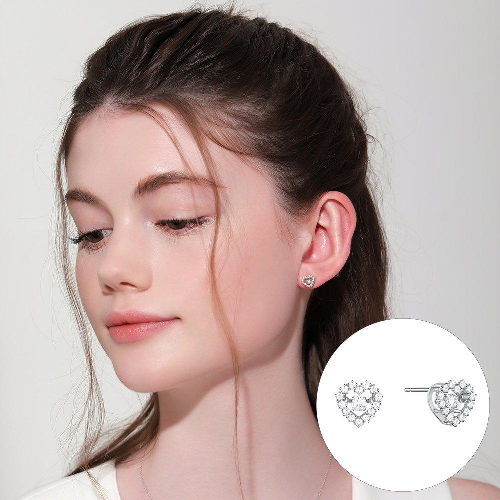 [Rosemont] Silver Petite Etoile (Dancing Jewelry) Heart Earrings Rc24B40N