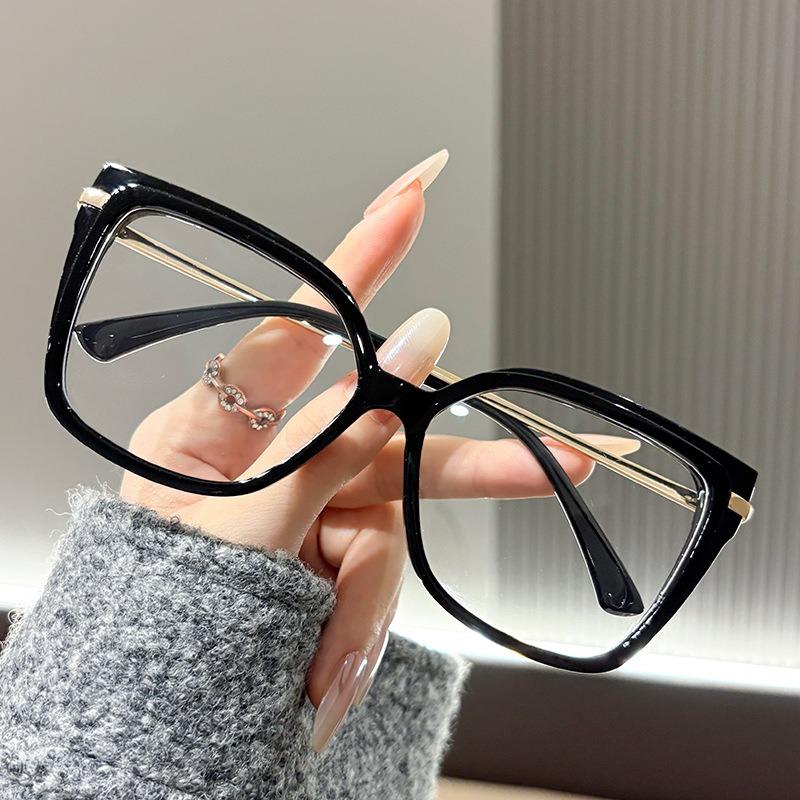 Square Flat Light Glasses for Women Anti Blue Light Frame Internet Famous Same Glasses Frame for Taking Pos