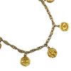 COCO Mark Coin Charm Necklace Vintage Plated Gold 74g Women Used