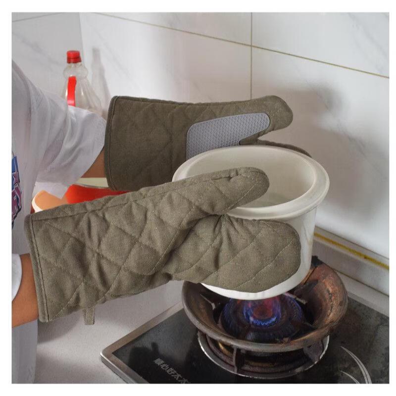Hanyou High-Temperature Resistant Canvas & Silicone Kitchen Gloves