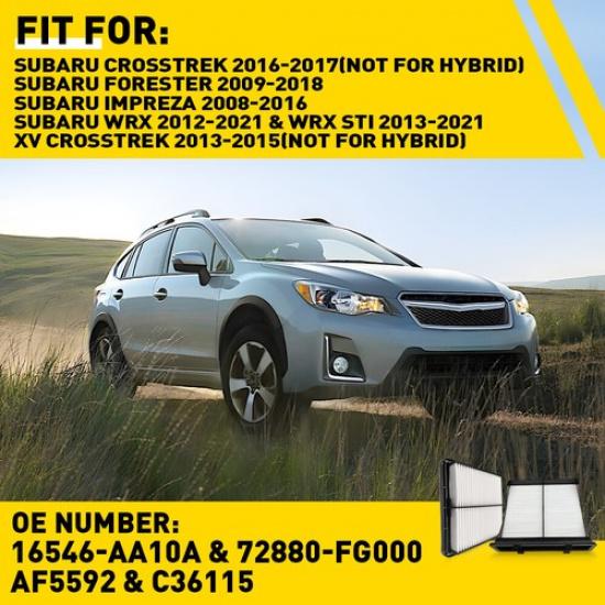 Engine&Cabin Air Filter Combo For Subaru Impreza 2008-2016 WRX 2012- AF5592