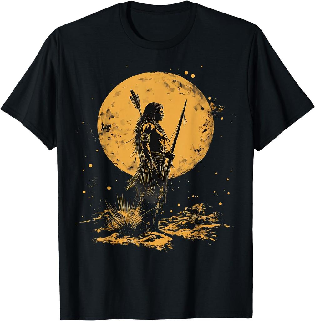 Native American Chief Moon Pride Graphic T Shirt Unisex Tee