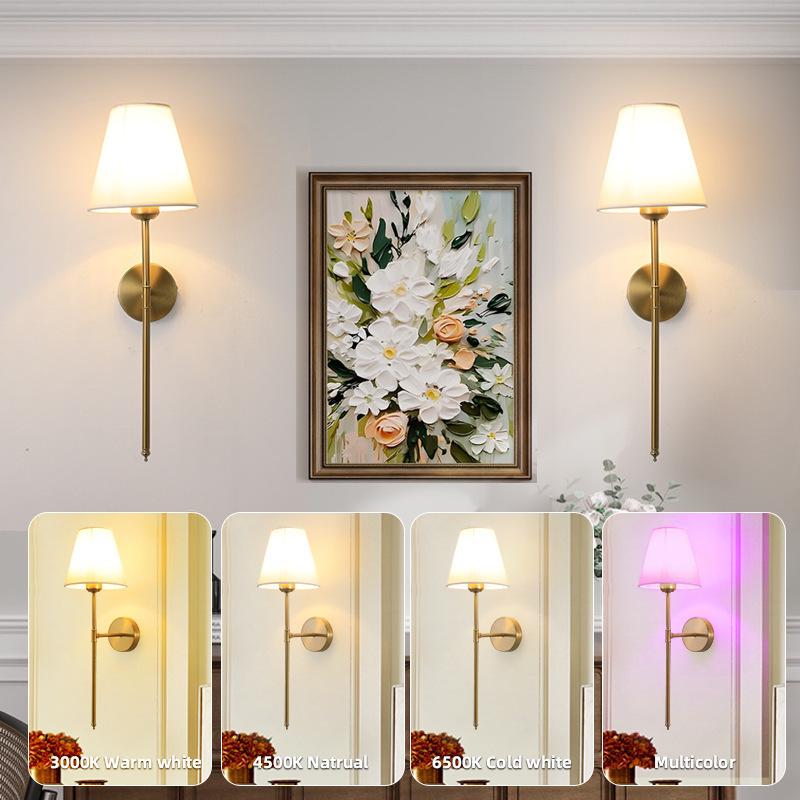 Wireless Indoor Wall Lamp with Detachable RGB Light Bulb, Remote Control, and Timer; Perfect for Living Room or Bedroom.
