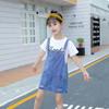Girls Denim Overalls Dress Spring Summer New Strapless Jumpsuit Cute Casual Outfit