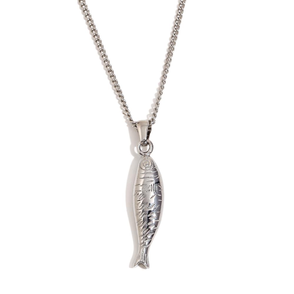 

MamacitaSlay New Design 39mm Fish Pendant Y-Shaped Clavicle Necklace Stainless Steel Accessories Woman Luxury Quality Jewelry 42 cm