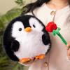 Adorable Plush Penguin Toy With Rose Soft 20cm Stuffed Animal Gift For Kids
