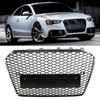 Black Front Bumper Grille Refit for RS Style Fits for A5 S5 B8.5 12 16 Car Modification