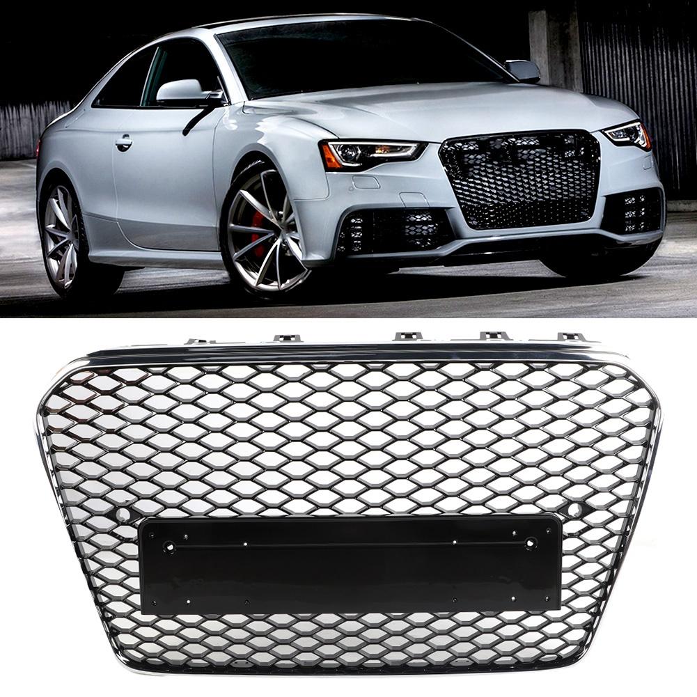 Black Front Bumper Grille Refit for RS Style Fits for A5 S5 B8.5 12 16 Car Modification